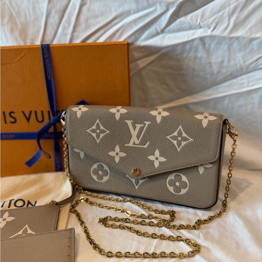 Louis Vuitton Taupe Monogram Chain Crossbody Bag